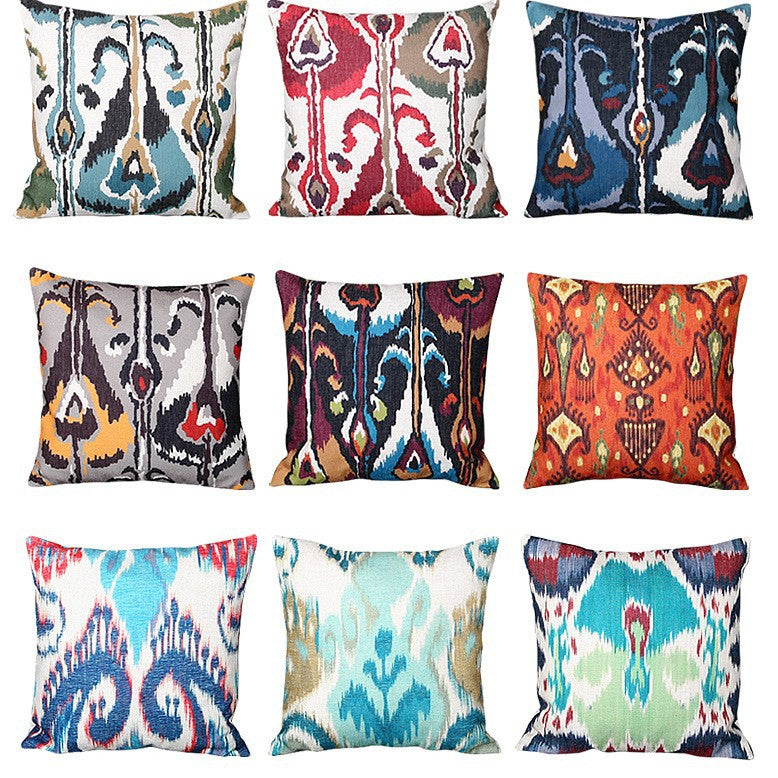 Ikat-Print Quadrat Decorative Throw Kissenbezug mit verborgener Reißverschluss