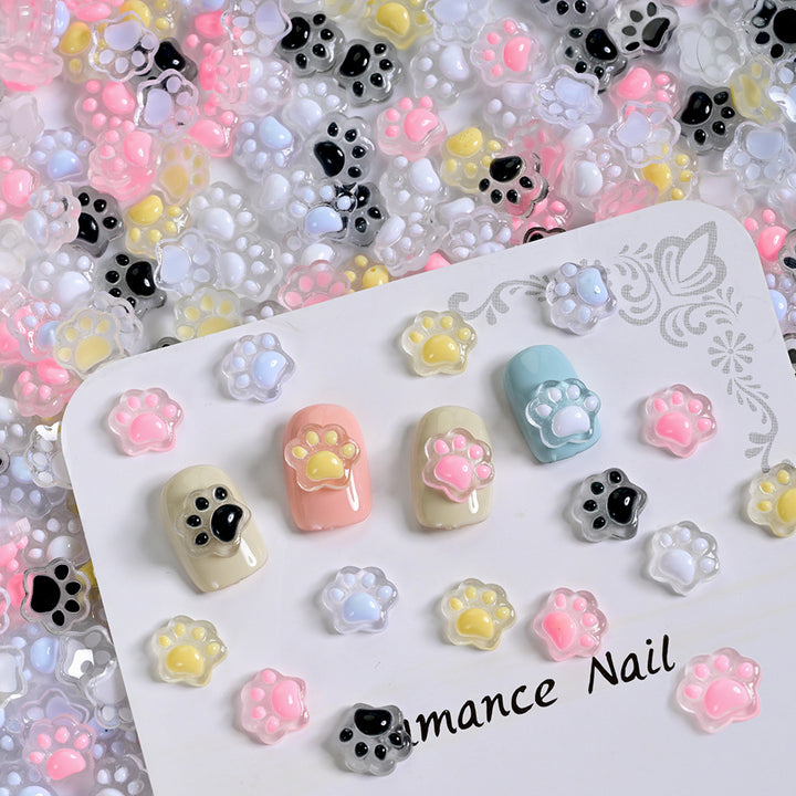 Niedliche Tierpfoten-Themen-Nagelkunst Charms