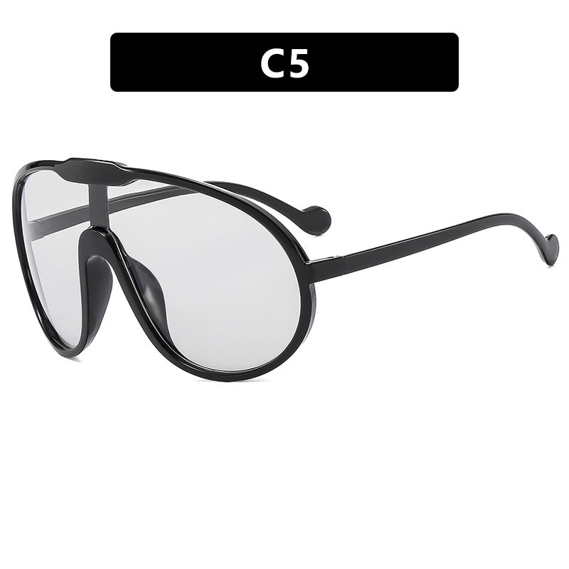 Damen futuristische transparente Sonnenbrille mit eleganter Form Karnz