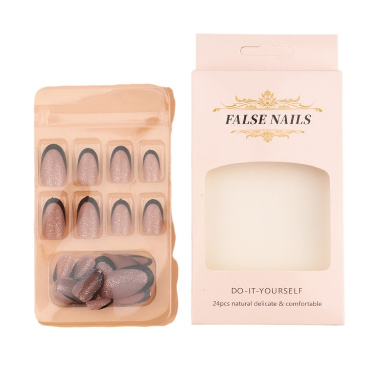 Glamouröse Glitzer Französische Spitzen Nagelverstärkungen Karnz