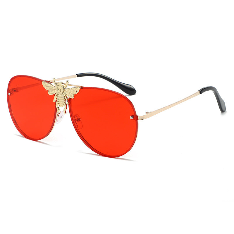 Bold Butterfly-Motiv Aviator-Sonnenbrille
