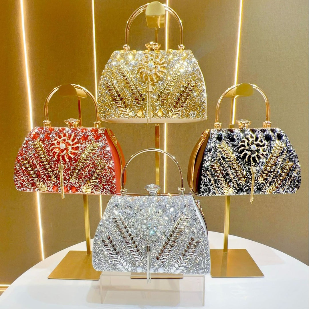 Verzierte Blumen Abendhandtasche