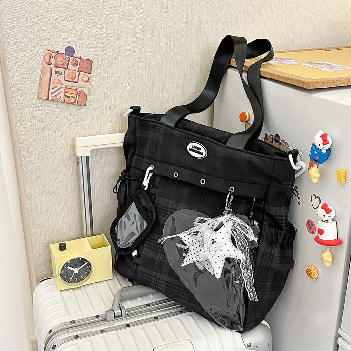 Stylische Multi-Taschen Stern-Applikation Rucksack Karnz