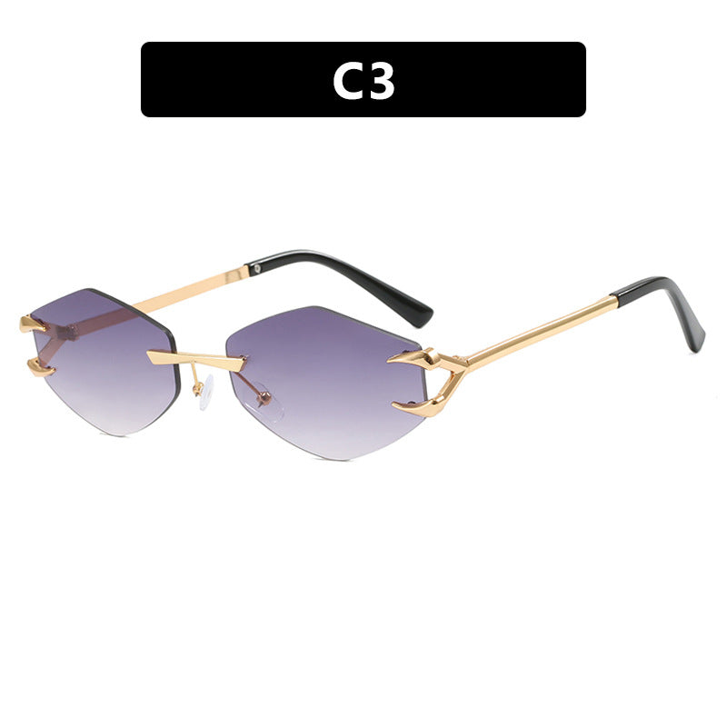 Damen extravagante hexagonale Sonnenbrille mit innovativem Rahmen und UV-Schutz Karnz