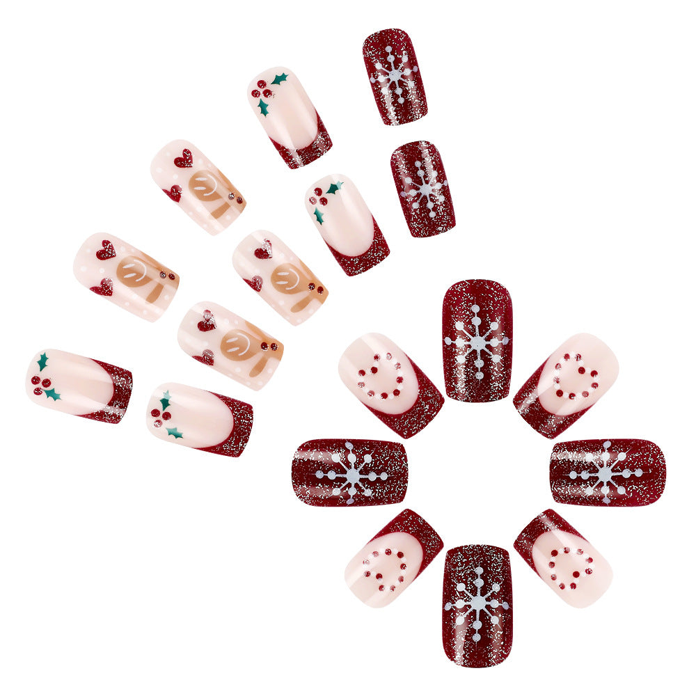 Dekorative Ferien-Press-On-Nagelkunst Karnz