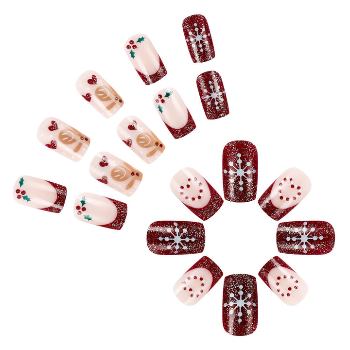 Dekorative Ferien-Press-On-Nagelkunst Karnz