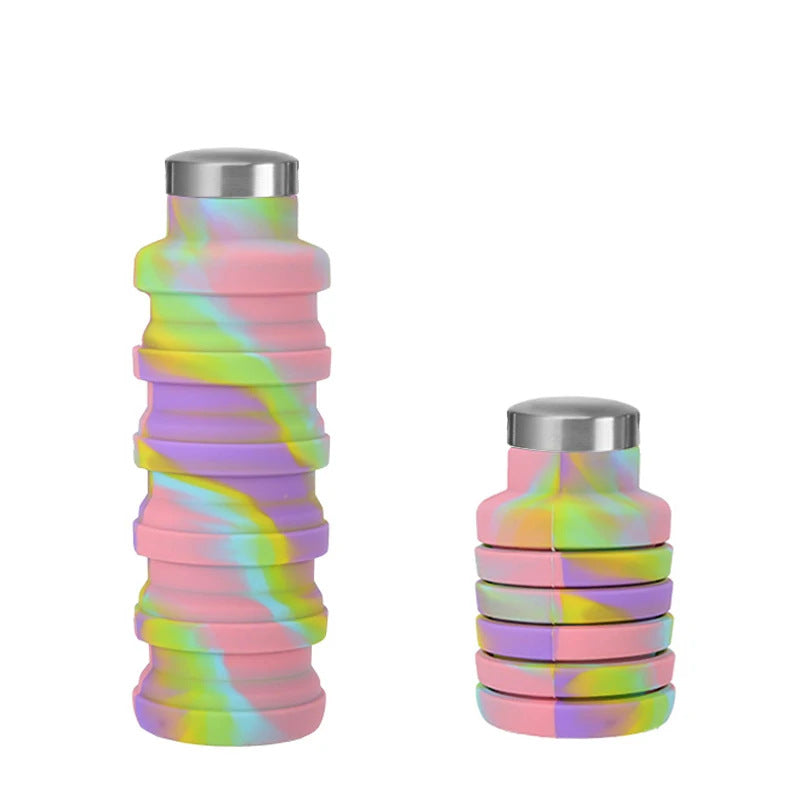 Damen flexible Silikon-Trinkflasche mit integrierter Klappfunktion Karnz