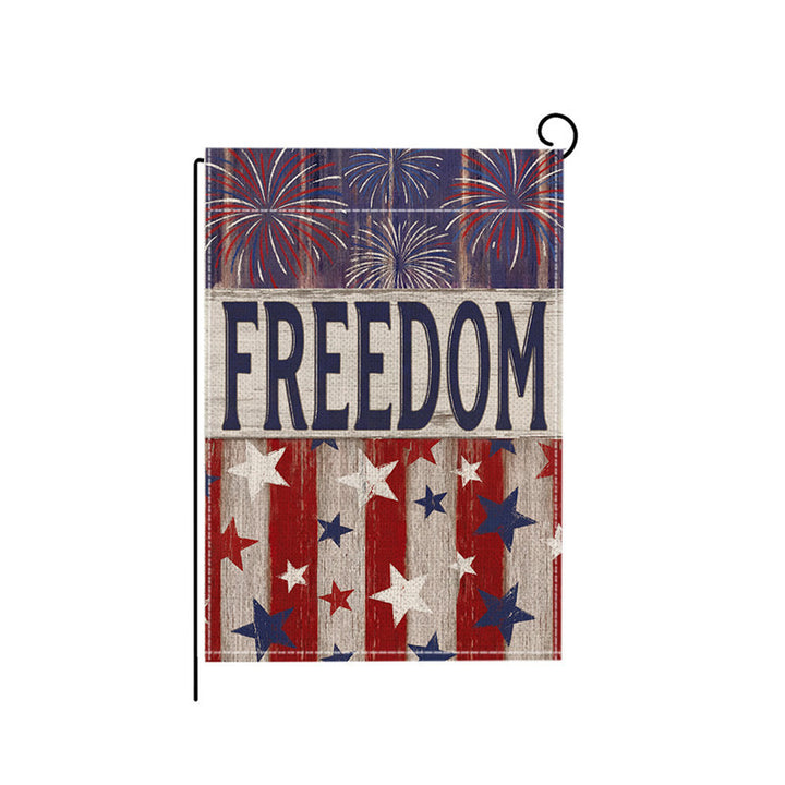 Outdoor Jute Gartenflagge mit patriotischem Fourth of July Einmachglas Blumengrussdesign