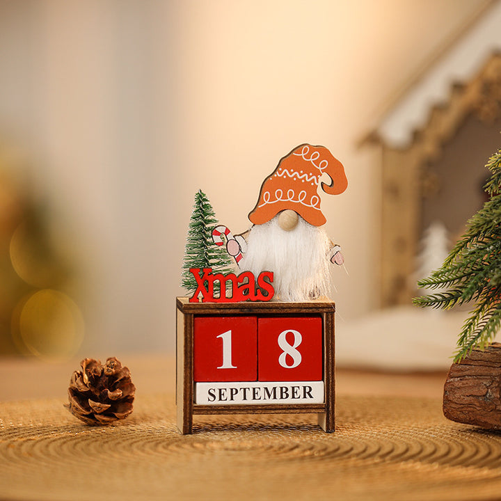 Dekorative Weihnachtsgnom mit Kalender Karnz