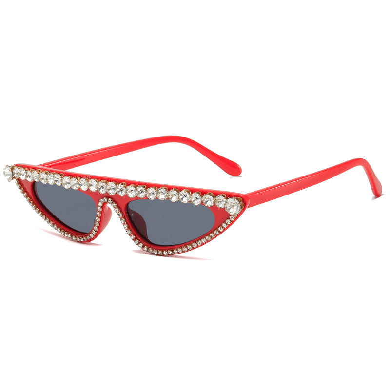 Damen Cat-Eye Sonnenbrille mit funkelndem Steinbesatz Karnz