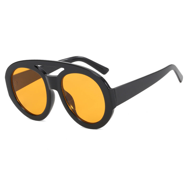 Damen oversized Sonnenbrille mit mehrfarbigem Rahmen und modischem Design Karnz