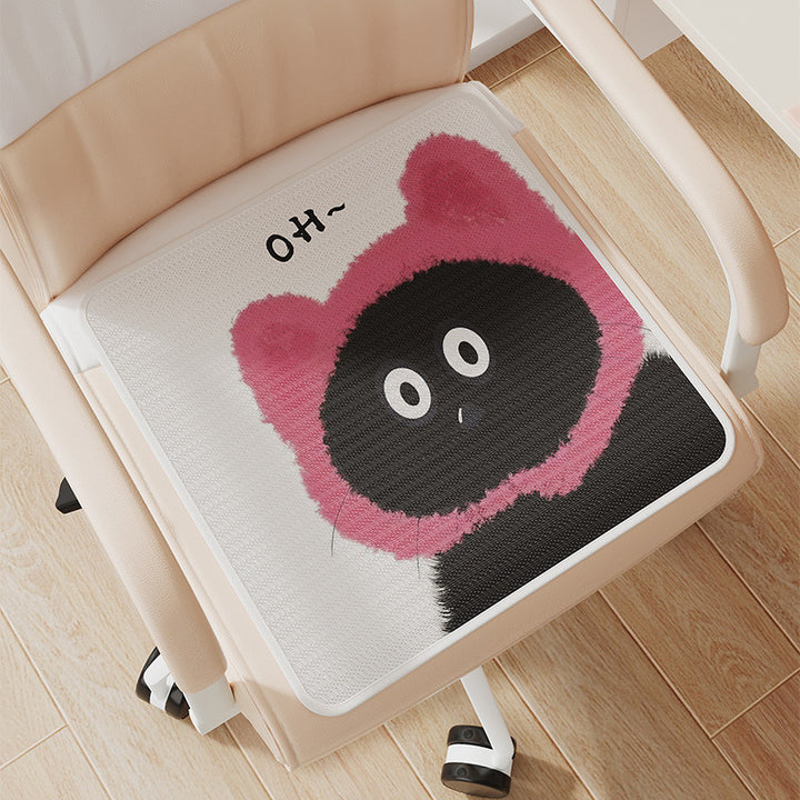 Ergonomic Printed Breathable Chair Seat Cushion Pad with Non-Slip Backing
