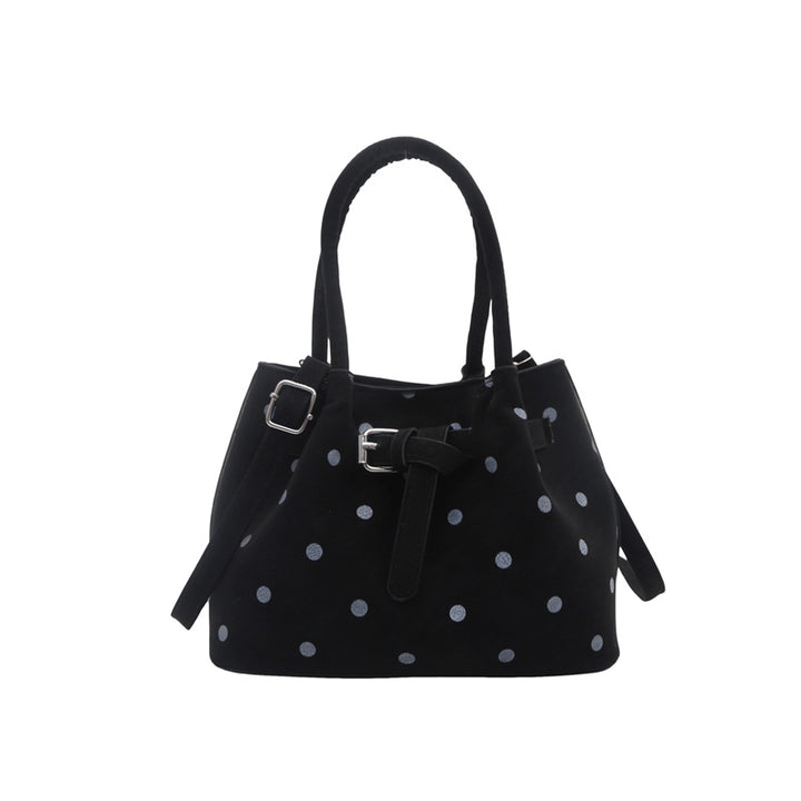 Legere Wildleder-Punktedot-Handtasche