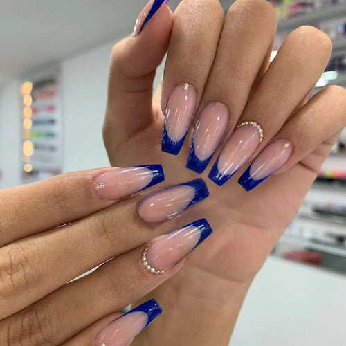 Premium Französischer Tip Press-On Nail Set Karnz