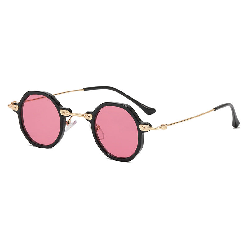 Damen Designer-Sonnenbrille mit hexagonalem Rahmen und luxuriösen Metallakzenten Karnz