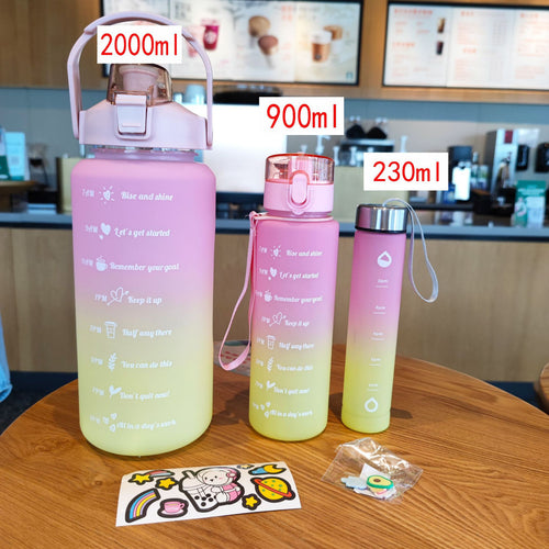 Damen Motivierende Trinkflasche mit Zeitmarkierungen Karnz