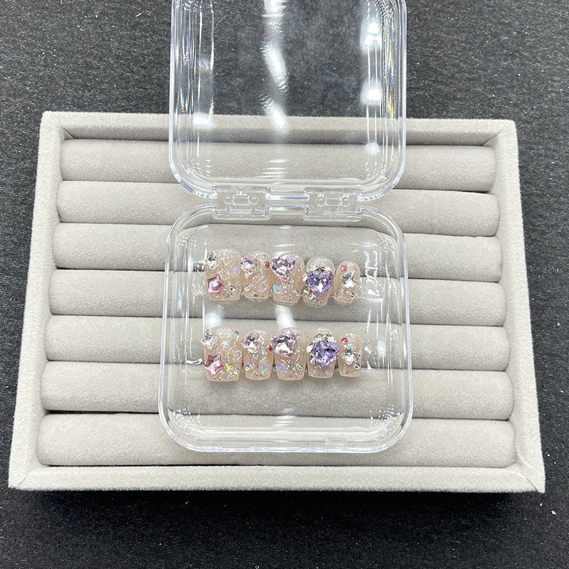Dekorative Strass Press-On Nagelset