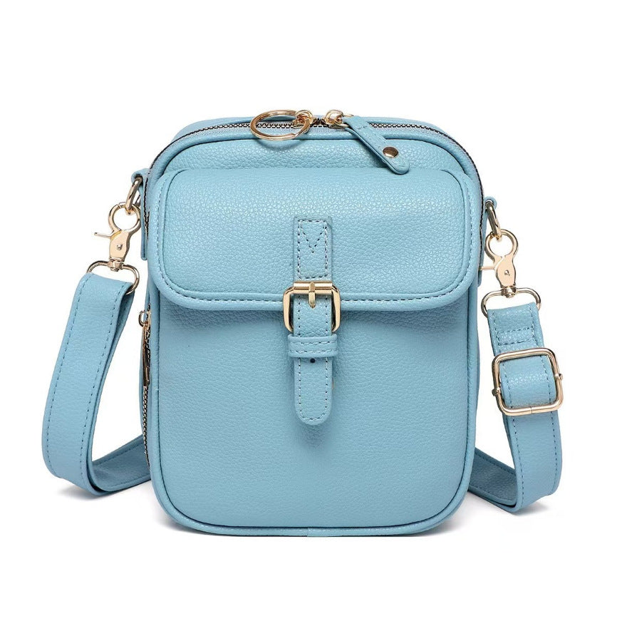 Damen Schultertasche mit praktischem Klappdeckel und verstellbarem Gurt Karnz