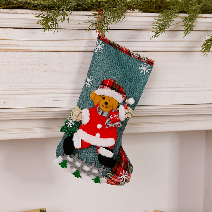 Lustiger Weihnachtsstrumpf mit Rentier-Motiv Karnz