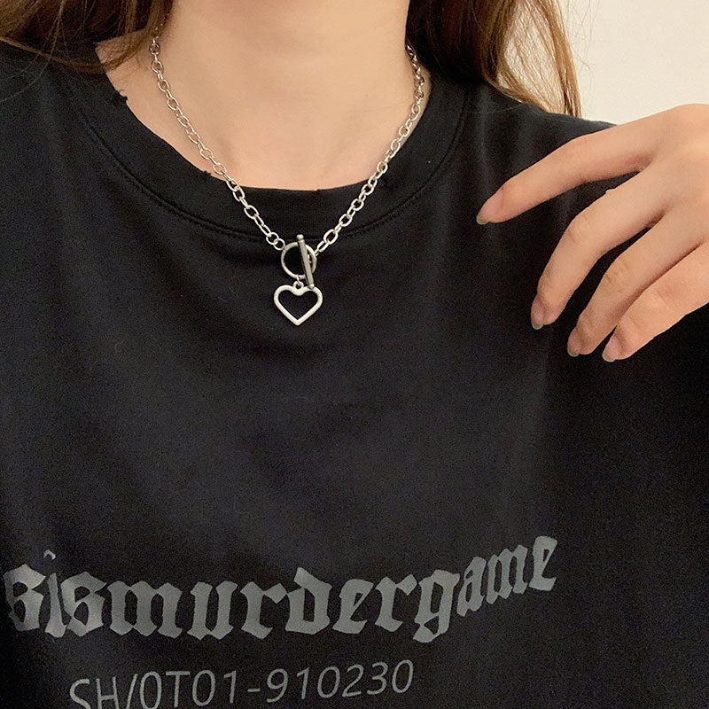 Herz Charm Anhänger Halskette Karnz