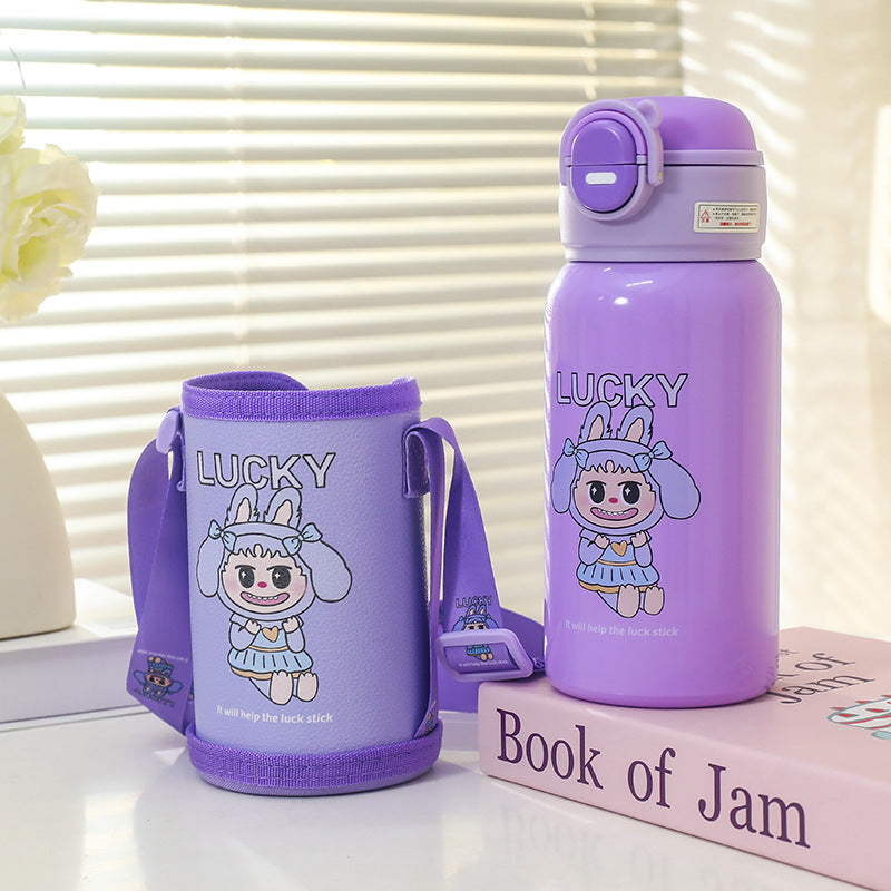 Damen Isolierte Trinkflasche mit praktischem Tragegurt und verspieltem Design Karnz