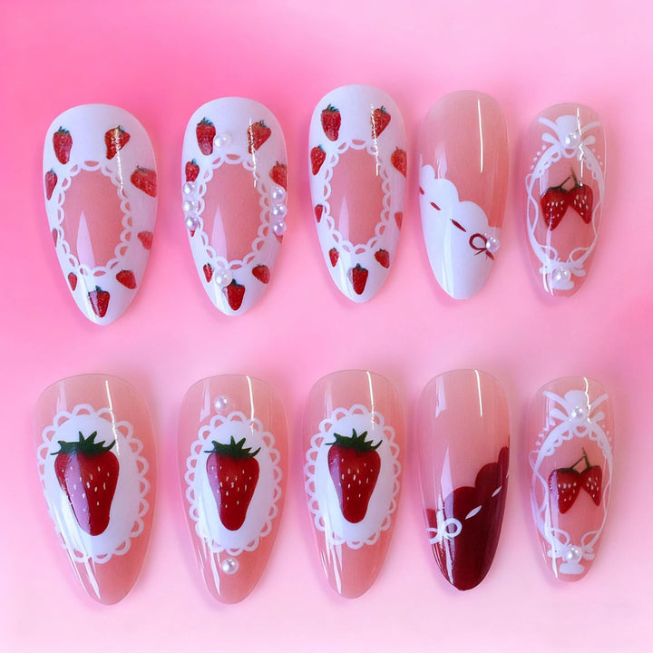 Kreative Erdbeer Nagelkunst Verbesserungen Karnz