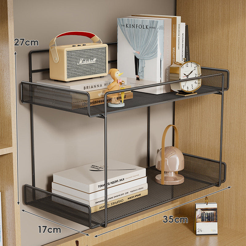 Niedrigprofiliertes Mesh-Unter-Schienen-Organizer-Regal für Bettgestelle und Etagenbett-Schienen