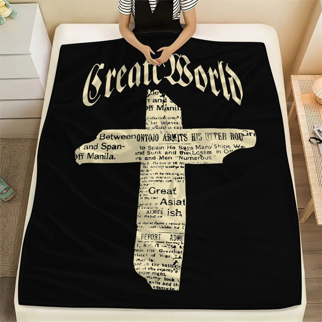 Grafikdruck-Plüschdecke