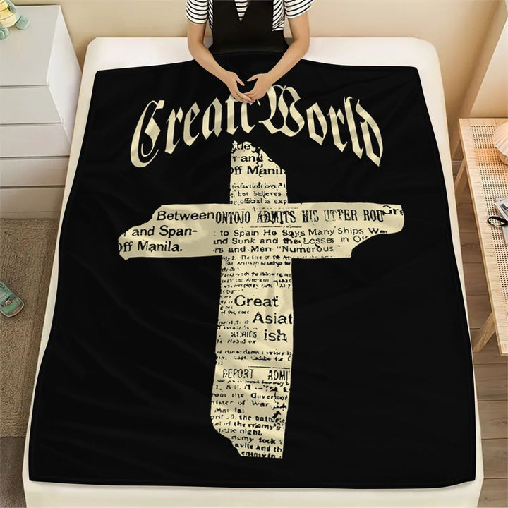 Grafikdruck-Plüschdecke