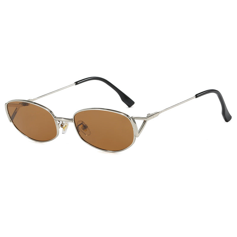 Damen modische Sonnenbrille im eleganten Ovaldesign mit hochklassigem Metallrahmen Karnz