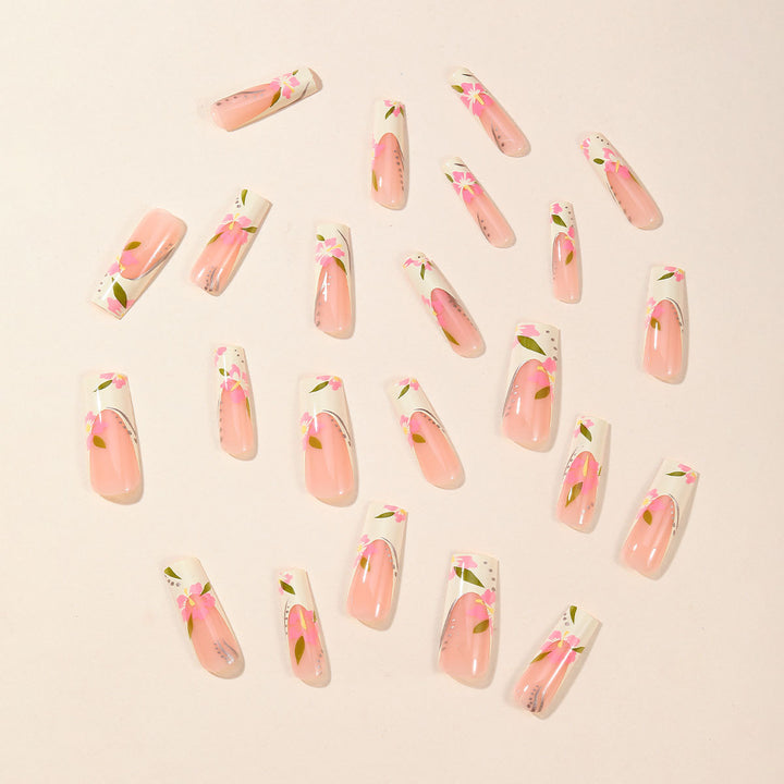 Florale Effekt Nagelkunst Extensions Karnz