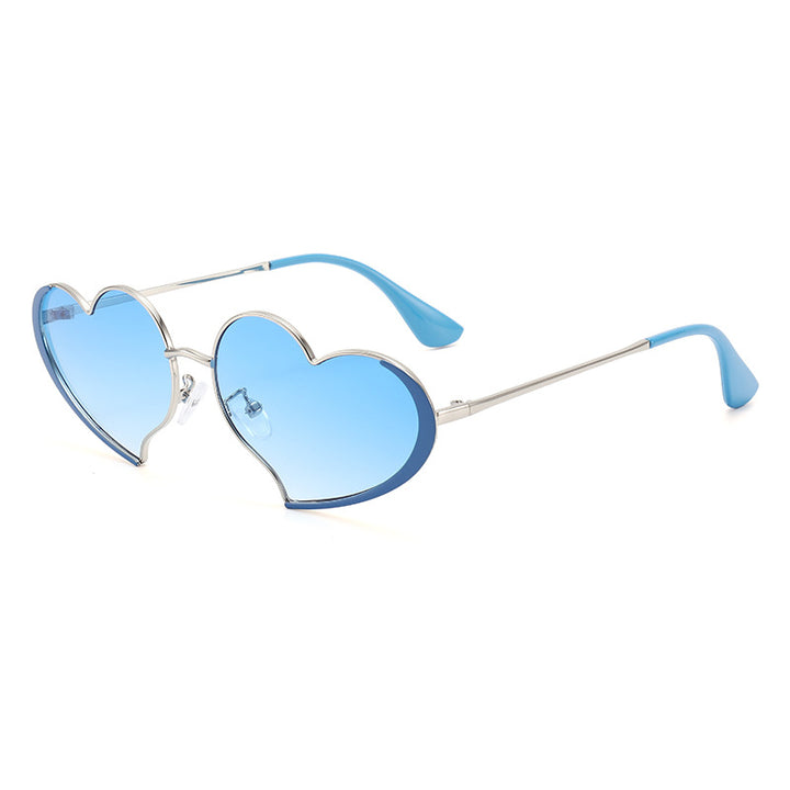 Damen Herzförmige Sonnenbrille mit glamourösem Rahmen Karnz