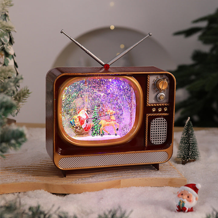 Nostalgisches Weihnachtsfernseher-Dekor Karnz