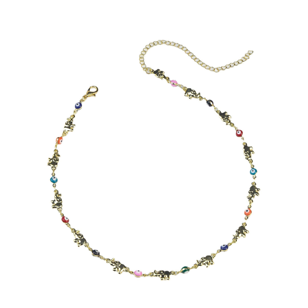 Bunte Elefant Charm Brillen Kette Karnz