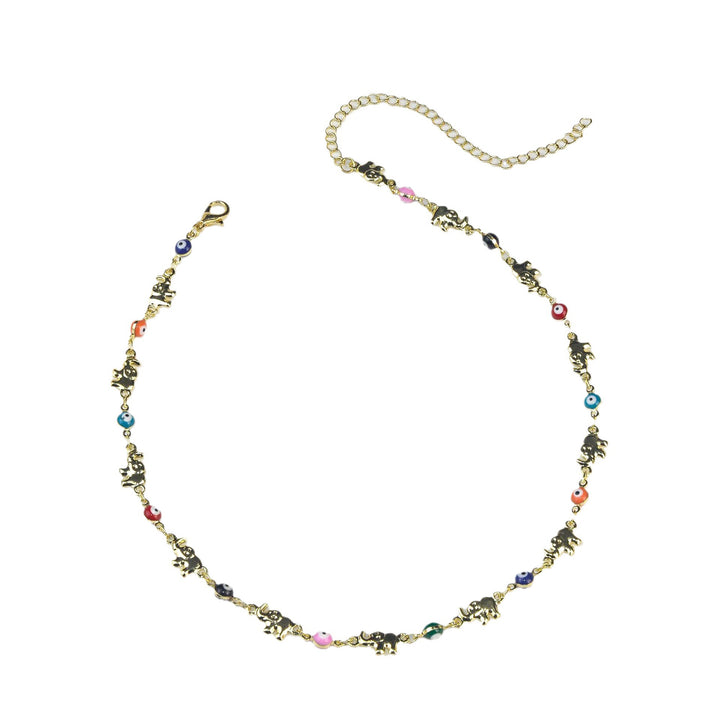 Bunte Elefant Charm Brillen Kette Karnz