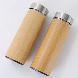 Damen elegante Isoliertrinkflasche aus Bambus mit doppelter Wandung Karnz