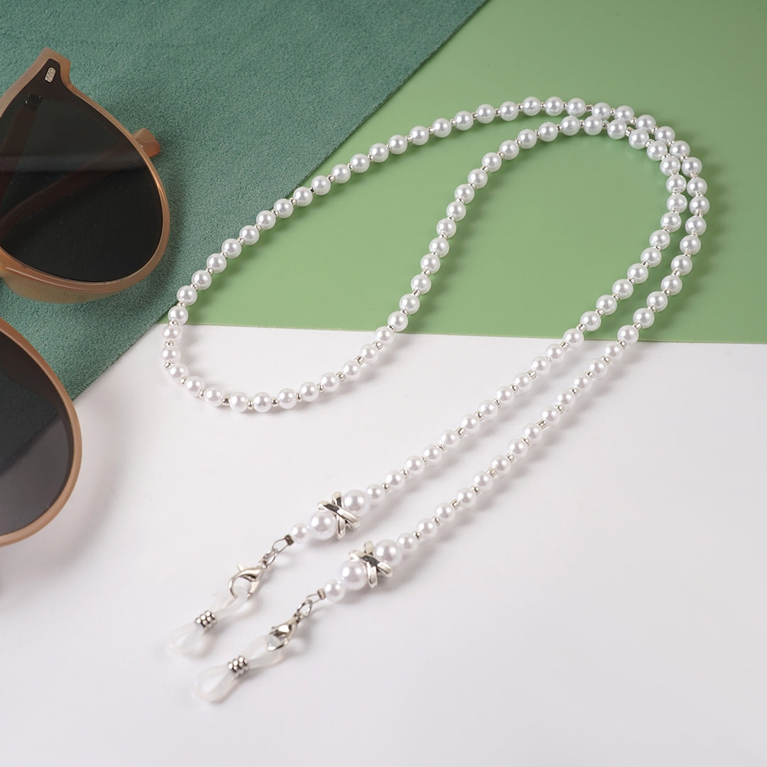Elegante Perlen Brille Kette Karnz