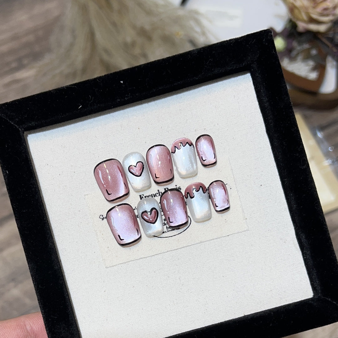 Romantisches Press-On Nagelset Karnz