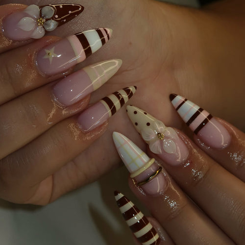 Premium Dekorative Press-On Nagelset
