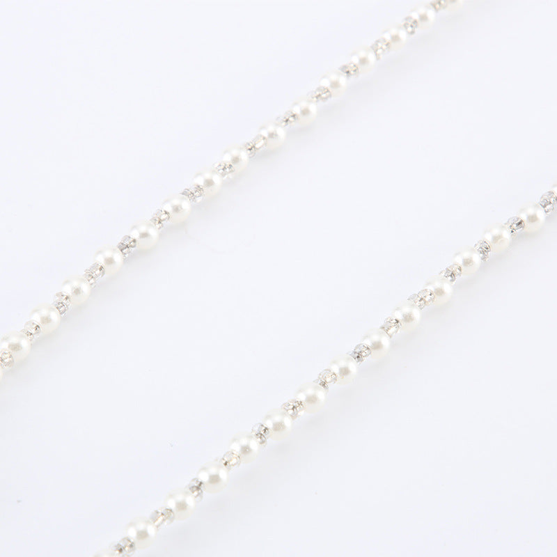 Elegante Perlen Brille Kette Karnz