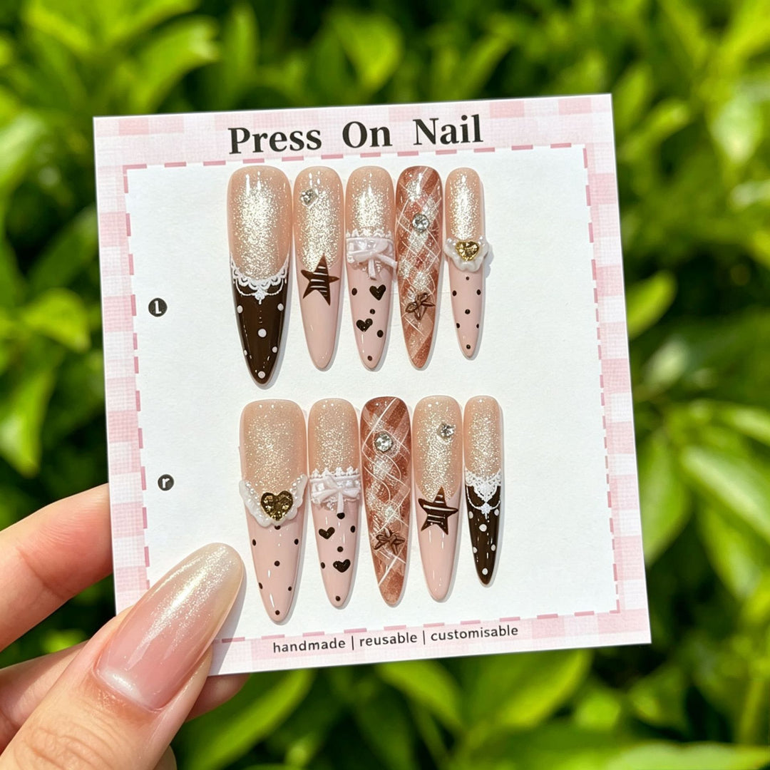 Anpassbare Glitter-Akzent Press-On Nägel