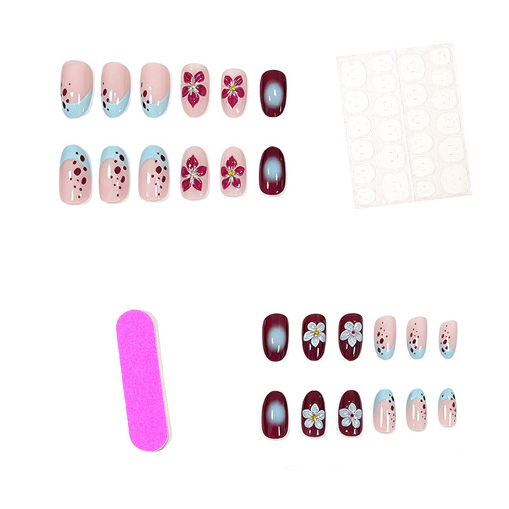 Künstlerische florale Acryl-Nagelverlängerungen Karnz