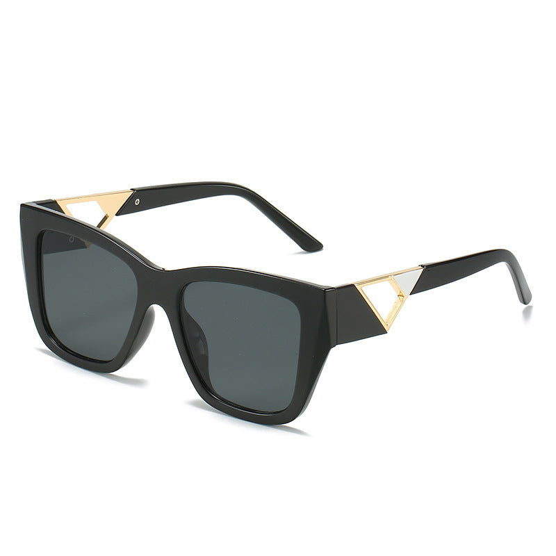 Damen Oversized Sonnenbrille mit modernem Geometrischen Design und elegantem Metallakzent Karnz