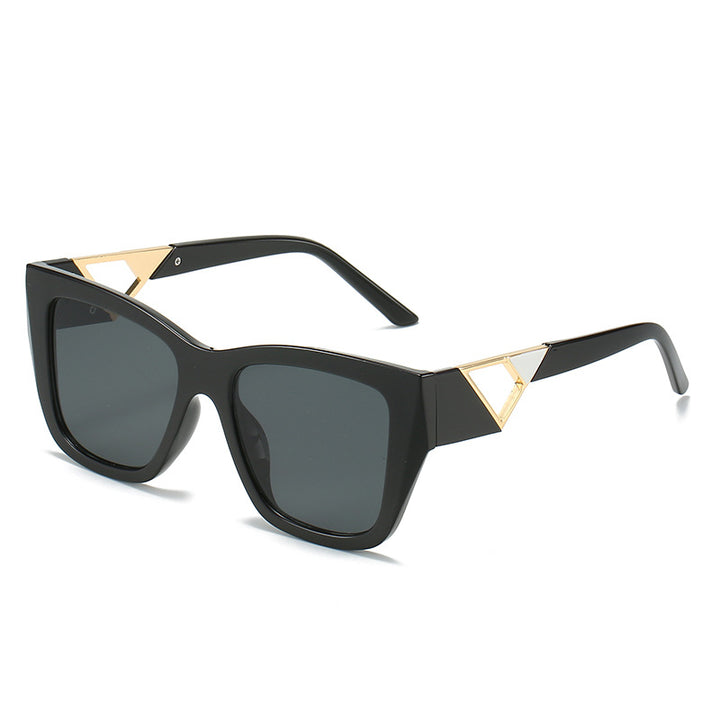 Damen Oversized Sonnenbrille mit modernem Geometrischen Design und elegantem Metallakzent Karnz