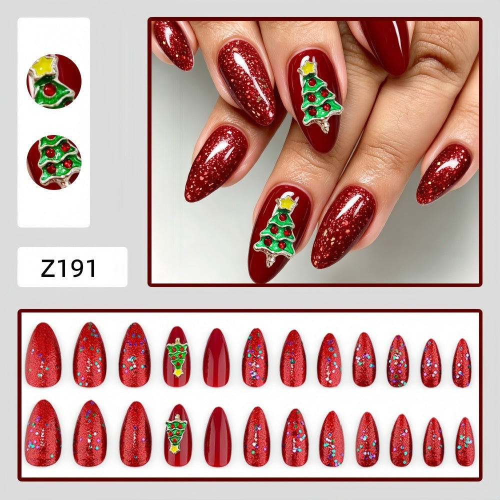 Kunstnägel mit Festlichem Weihnachtsmotiv Karnz