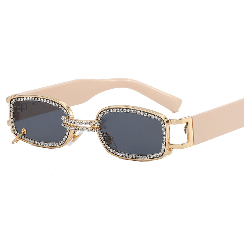 Damen modische Sonnenbrille mit funkelndem Kristallrahmen Karnz