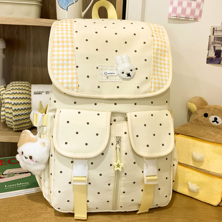Niedlicher Illustrierter Polka Dot Rucksack Karnz