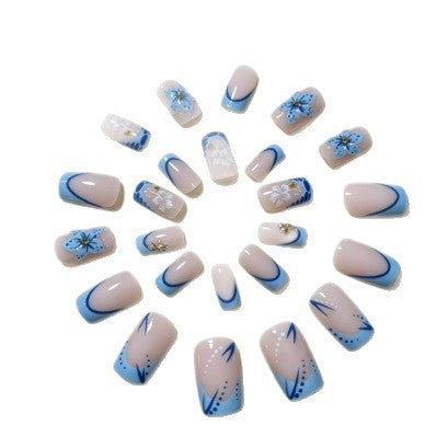 Blumenmuster Press-On Nail Art Karnz