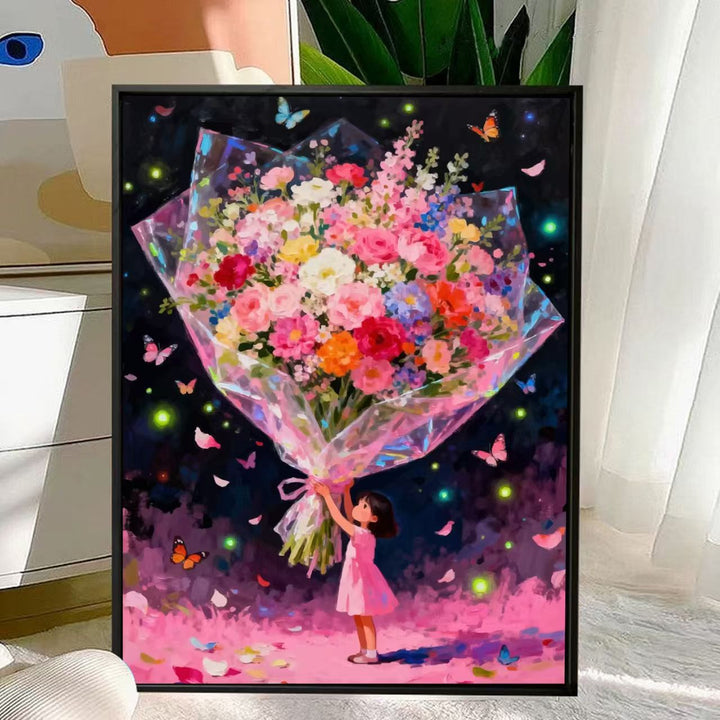 Charmante Florale Bouquet Leinwandkunst Karnz