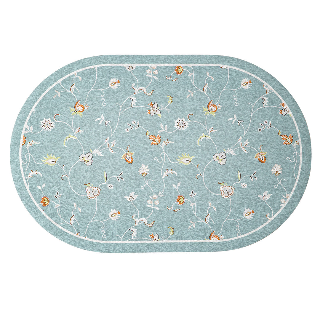 Runder dekorativer Teppich mit floraler Tierillustration und feiner Jacquardstruktur Karnz